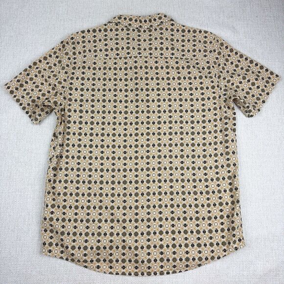 RVCA Shirt Mens Large Black Brown Floral Regular Fit Short Sleeve Button Down LG - Picture 9 of 16